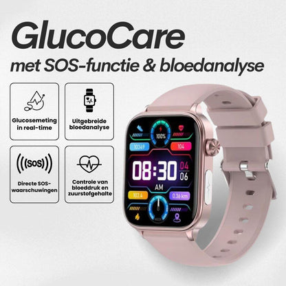 GlucoCare SOS - met SOS-functie incl. valdetectie & gecertificeerde bloedsuikermeting