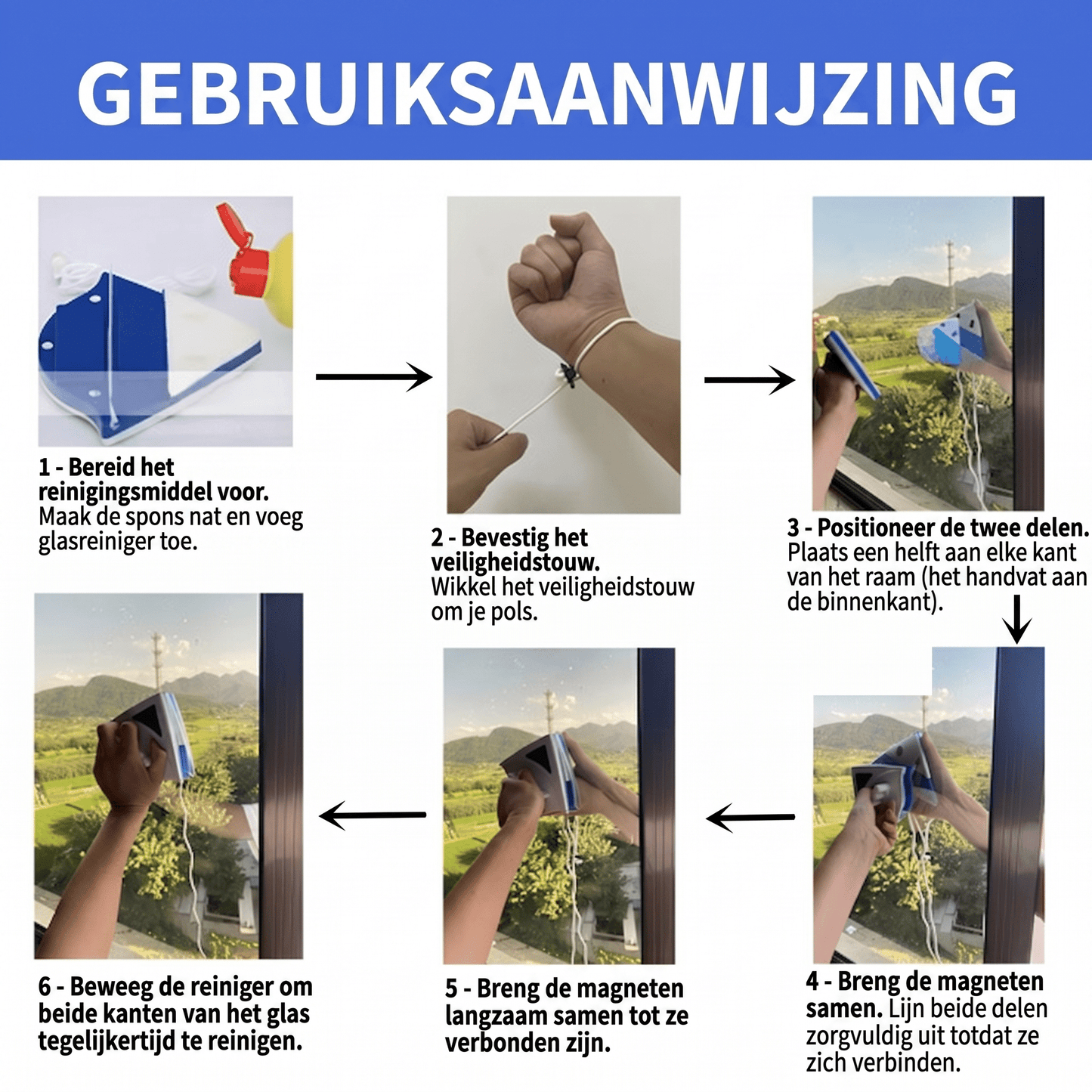 WindowClean — Beide kanten schoon in één beweging