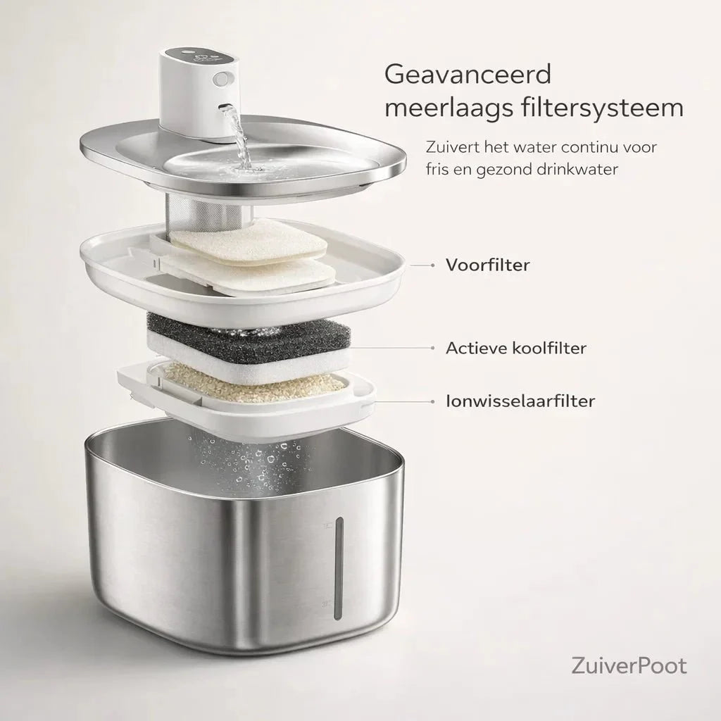 ZuiverPoot – Stromend, gefilterd water voor een gezondere kat