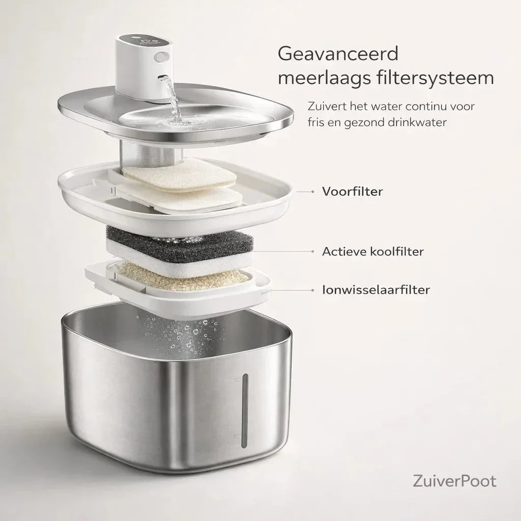 ZuiverPoot – Stromend, gefilterd water voor een gezondere kat